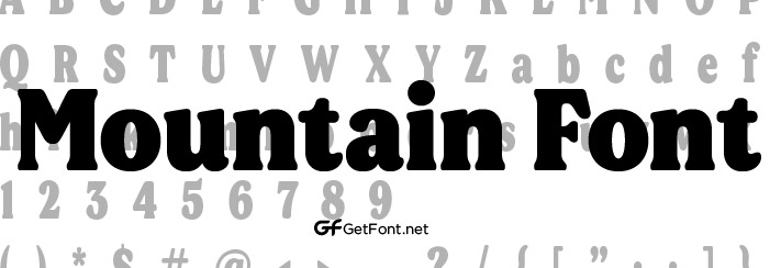 Mountain Font is an all-caps sans-serif typeface designed by Marcelo Magalhaes in 2009. The font is inspired by the classic sans-serif typefaces of the early 20th century and has a modern yet nostalgic look. The font has a strong geometric structure, with sharp edges and a vertical orientation. It has a slightly rounded corner and a moderate stroke contrast. The font is available in three weights – Regular, Bold, and Black. Mountain Font is published by Typesketchbook and originated in Brazil.
